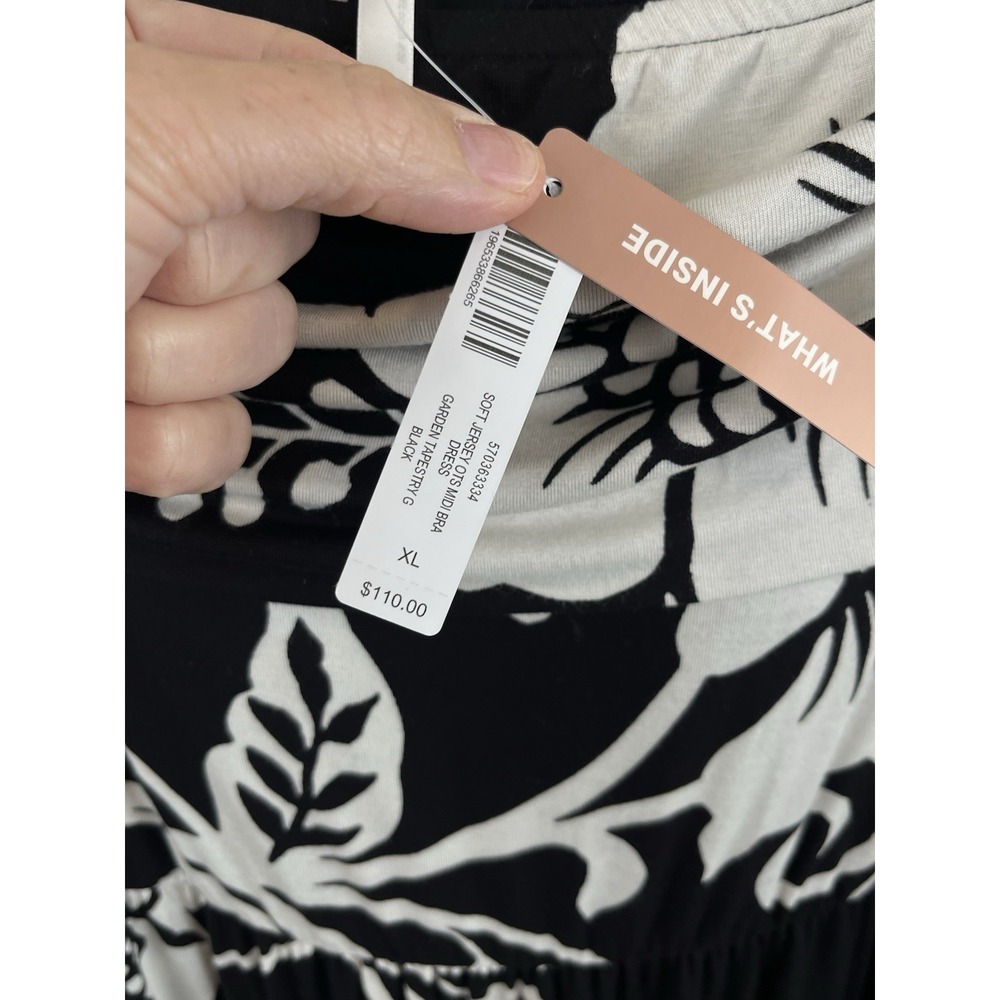 Soma NWT Midi Bra Dress XL Garden Tapestry Floral Soft Jersey Pockets Stretch - Picture 4 of 10